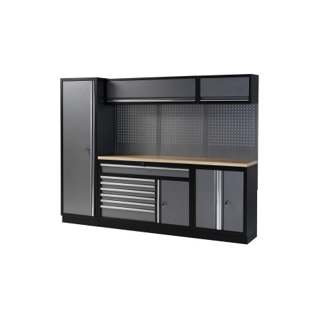 Conjunto de taller de 4 módulos con base de trabajo móvil y superfici