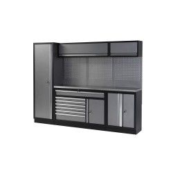 Conjunto de taller de 4 módulos con base de trabajo móvil y superfici