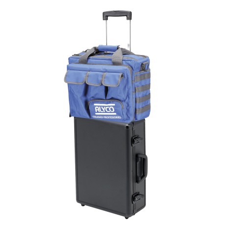 Maleta trolley de aluminio de 1 bandeja y bolsa de nylon ALYCO