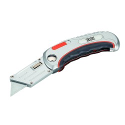 Cúter Abatible Cuchilla Trapezoidal Con Mango Metálico ALYCO ORANGE