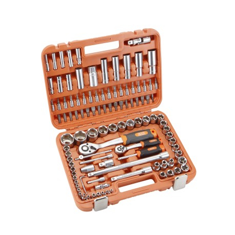 Juego De Llaves Y Accesorios 110 Pzas De 1/2""""  1/4"""" ALYCO ORANGE