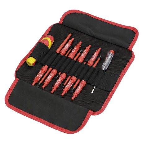 Juego De Destornilladores Aislados Con Varilla Intercambiable En Estuche De Nylon ALYCO