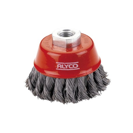 Cepillo De Taza Alambre Trenzado Gris Para Amoladora ALYCO
