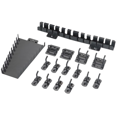 Conjunto de 16 Ganchos y Soportes para Paneles Perforados y Mesas de 