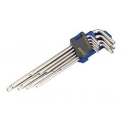Juego De Llaves Torx Inviolable Extralarga. Soporte De Plástico ALYCO
