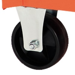 "Rueda fija 5""""x2"""" (13x5cm) con eje y pletina para carros ALYCO"