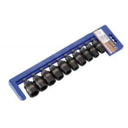 Juego de 10 Llave de vaso de impacto con boca hexagonal y cuadradillo de 1/2"""" Alyco