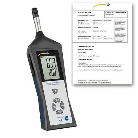 Higrómetro PCE-HVAC 3-ICA con certificado ISO