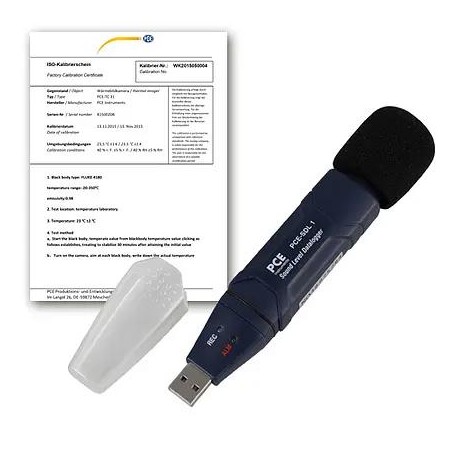 Sonómetro USB PCE-SDL 1-ICA con memoria y certificado ISO