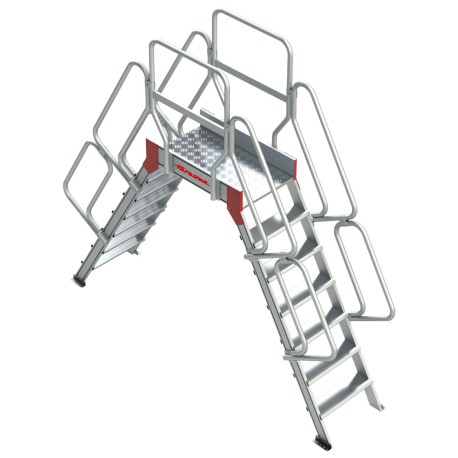 SP60 | Escalera puente de aluminio con plataforma
