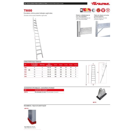 T600 | Escalera cónica para trabajos agrícolas