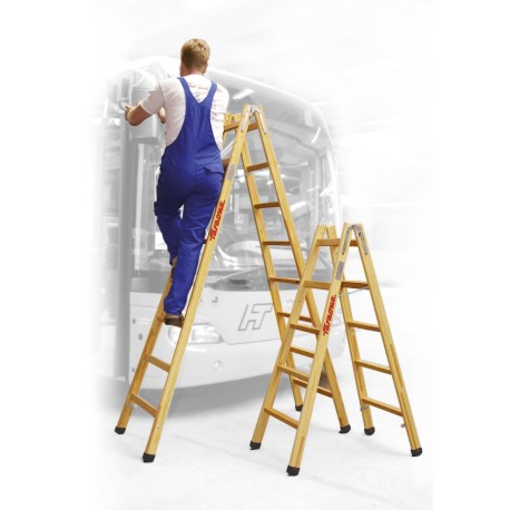 LD | Escalera doble subida de madera