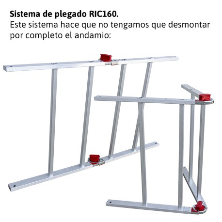 RAPIDO 160 | Andamio de aluminio con ruedas y plataforma de 160x80 cm
