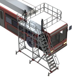 TSA-S | Escalera con plataforma y barandilla regulable,Escalera con p