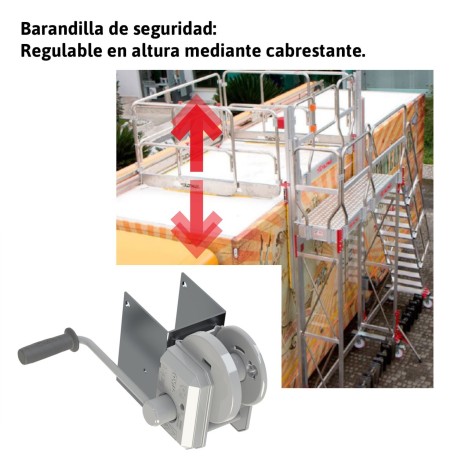 TSA-S | Escalera con plataforma y barandilla regulable,Escalera con p