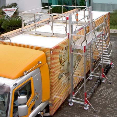 TSA-S | Escalera con plataforma y barandilla regulable,Escalera con p