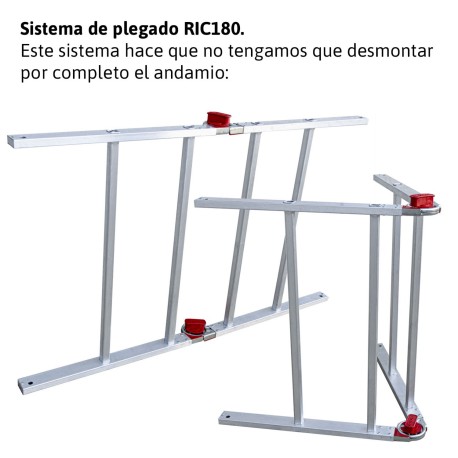 RAPIDO 180 | Andamio de aluminio con ruedas y plataforma de 180x105 c