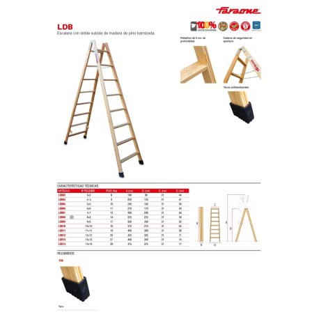 LD | Escalera doble subida de madera