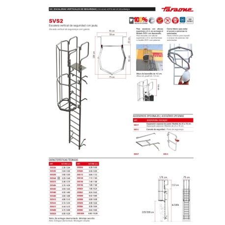 SVS2 | Escalera vertical de seguridad con jaula de protección