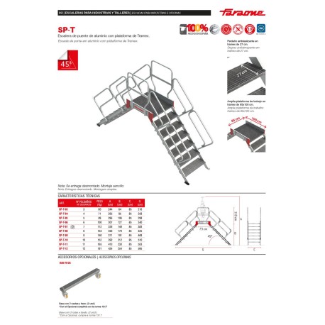 SP-T | Escalera puente con plataforma en tramex