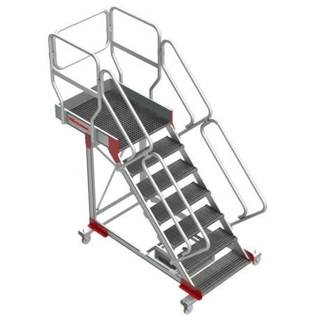 SB-T | Escalera con plataforma y cuatro ruedas