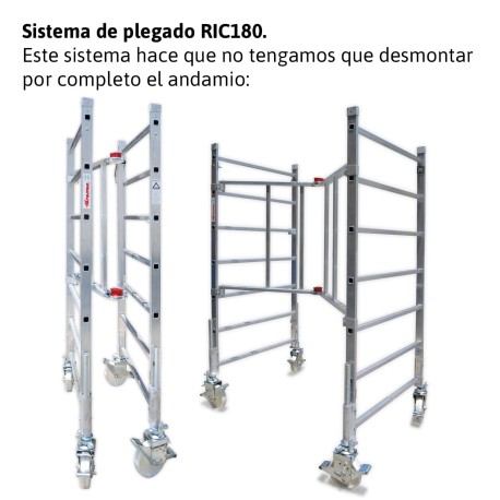 RAPIDO 180 | Andamio de aluminio con ruedas y plataforma de 180x105 c