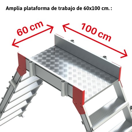 SP60 | Escalera puente de aluminio con plataforma