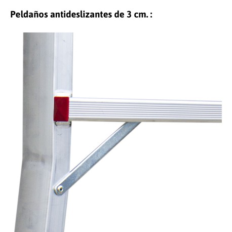 PLS | Escalera con amplia plataforma y altura regulable