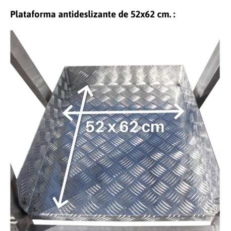 PLS | Escalera con amplia plataforma y altura regulable