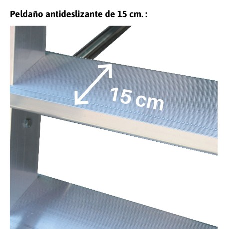SMT | Escalera de almacén con plataforma y ruedas