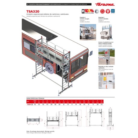 TSA320 | Andamio especial para talleres de camiones y autobuses,Andam