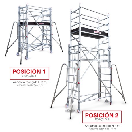 RAPIDO 160-S | Andamio Extensible con cuerda de 160x80 cm.,Andamio Ex