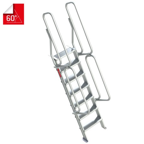 SG60 | Escalera de aluminio fija para entreplantas y altillos,Escaler