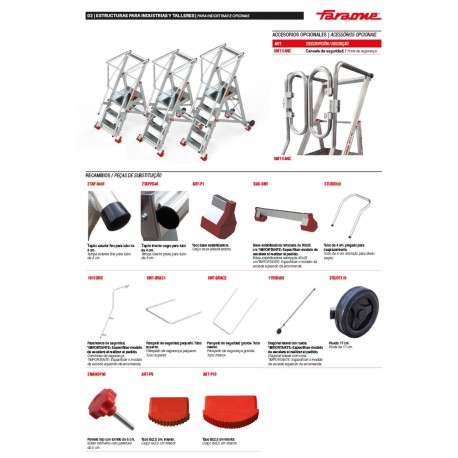 SMT | Escalera de almacén con plataforma y ruedas