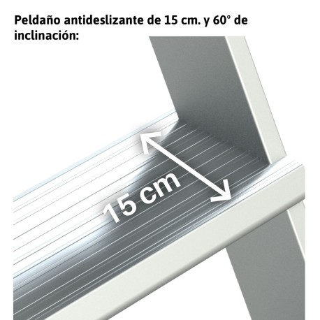 SG60 | Escalera de aluminio fija para entreplantas y altillos,Escaler