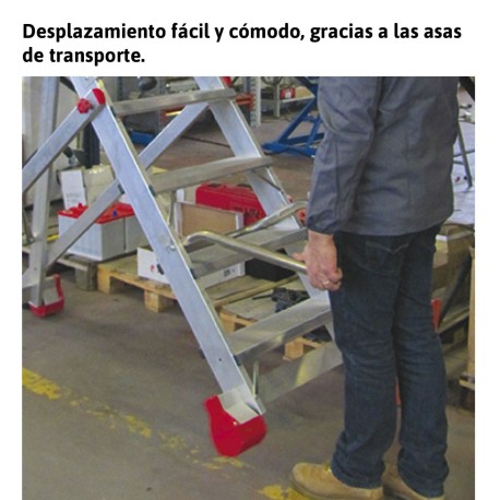 SMT | Escalera de almacén con plataforma y ruedas