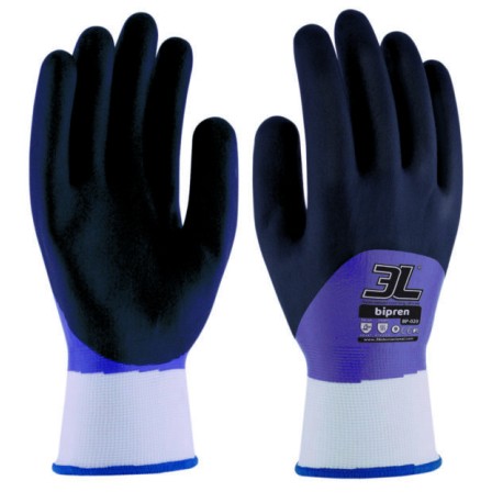 Guante de seguridad sin costuras con doble capa de nitrilo BIPREN