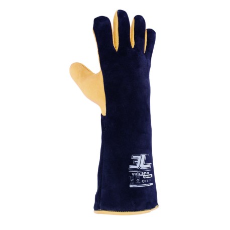 Guante de serraje crupón vacuno con palma de piel flor VULCANO | 3L I