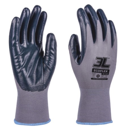 Guante de poliéster con recubrimiento de nitrilo ECOFLEX 3L 