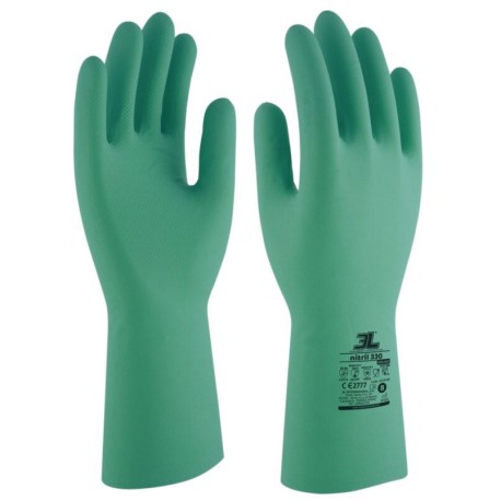 Guante de nitrilo sin soporte con flocado interior NITRIL 330 3L