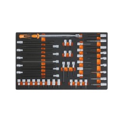 Surtido de herramientas con vasos de 1/2"" y puntas Torx®, XZN® y RIB