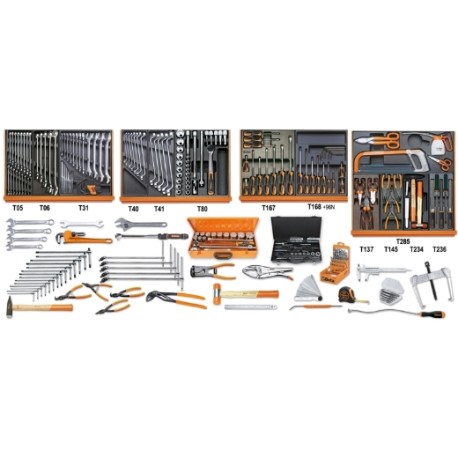Surtido de 261 herramientas para mantenimiento industrial en termofor