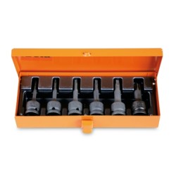 Juego de 6 vasos de impacto de 1/2"" con punta Torx® en caja de metal
