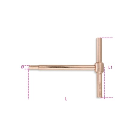 Llaves de dos manos macho hexagonales antichispa 951BA - Beta Tools