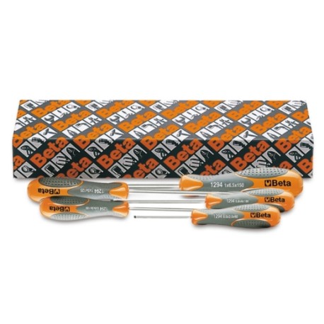 Juego de 5 destornilladores planos hoja fresada 1294/S5 – Beta