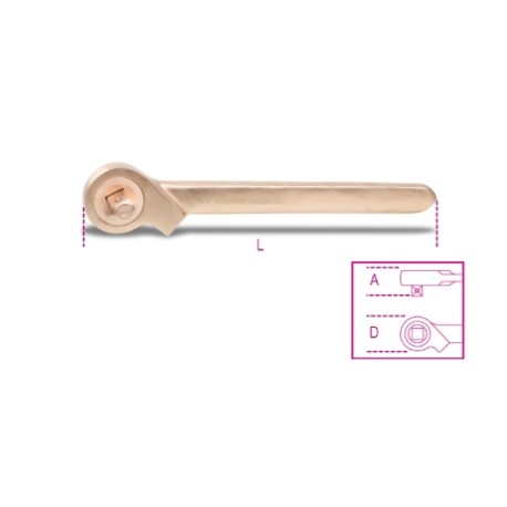 Carraca Simple con Cuadrado Corredizo de 1/2"" Antichispa – Beta Tool