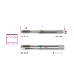 Machos para roscado a máquina paso grueso para agujeros pasantes de a