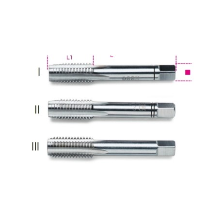 Machos para roscar manuales, paso grueso, roscado métrico de acero HS