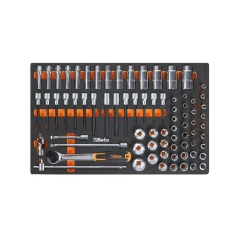 Surtido de herramientas con vasos de 1/2"" y puntas Torx®, Allen®";