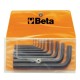 Juego de 9 llaves Allen acodadas cromadas con anillo 96N/SC9 - Beta T